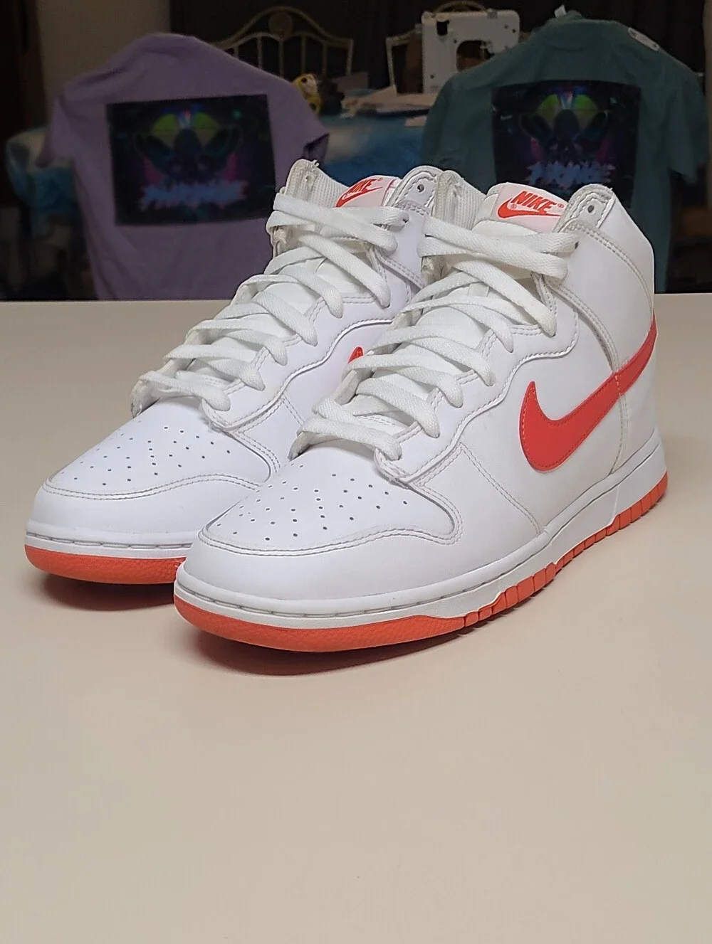 Nike Dunk High Retro White Picante Red hi top skateboard sneakers size 10